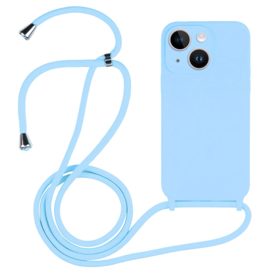 For iPhone 14 Crossbody Lanyard Liquid Silicone Case(Blue) - iPhone 14 Cases by PMC Jewellery | Online Shopping South Africa | PMC Jewellery