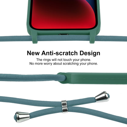 For iPhone 14 Crossbody Lanyard Liquid Silicone Case(Emerald Green) - iPhone 14 Cases by PMC Jewellery | Online Shopping South Africa | PMC Jewellery