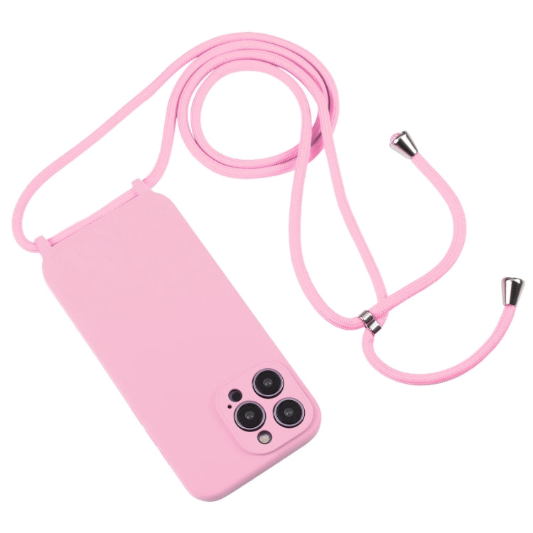 For iPhone 14 Pro Max Crossbody Lanyard Liquid Silicone Case(Pink) - iPhone 14 Pro Max Cases by PMC Jewellery | Online Shopping South Africa | PMC Jewellery