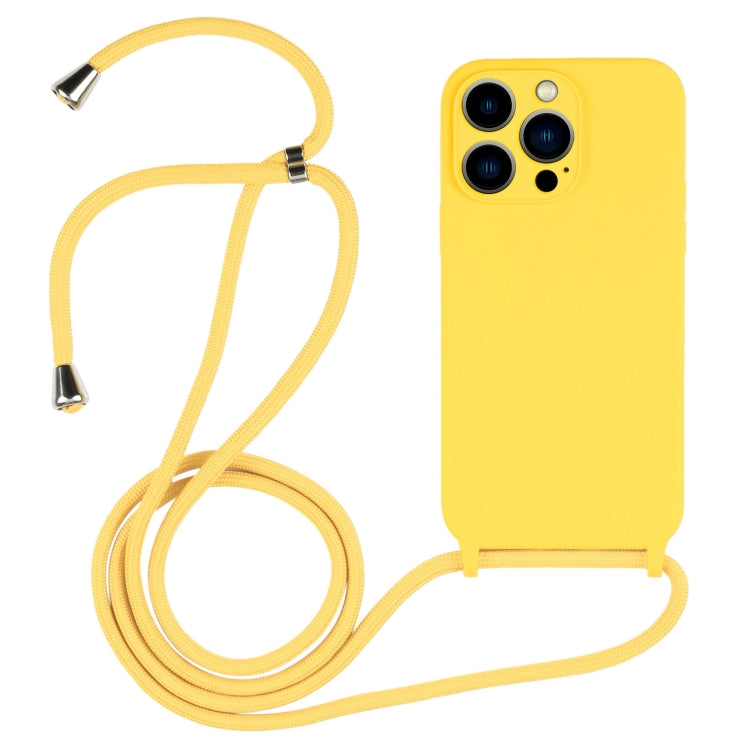 For iPhone 13 Pro Max Crossbody Lanyard Liquid Silicone Case(Yellow) - iPhone 13 Pro Max Cases by PMC Jewellery | Online Shopping South Africa | PMC Jewellery