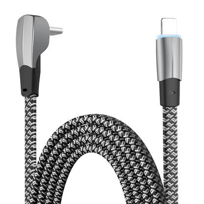 3A USB-C/Type-C to 8 Pin Elbow Fast Charge Data Cable, Length:1.2m(Grey) - 2 in 1 Cable by PMC Jewellery | Online Shopping South Africa | PMC Jewellery