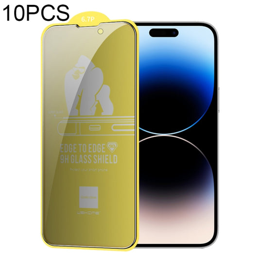 For iPhone 14 Pro 10pcs WEKOME 9D Curved Privacy Tempered Glass Film - iPhone 14 Pro Tempered Glass by WK | Online Shopping South Africa | PMC Jewellery | Buy Now Pay Later Mobicred