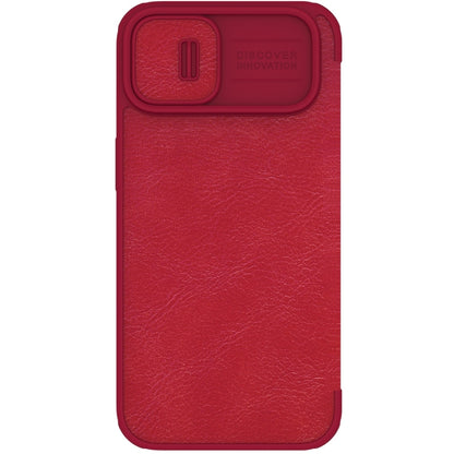 For iPhone 14 NILLKIN QIN Series Pro Crazy Horse Texture Leather Case(Red) - iPhone 14 Cases by NILLKIN | Online Shopping South Africa | PMC Jewellery