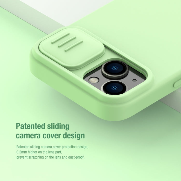 For iPhone 14 Plus  NILLKIN CamShield MagSafe Liquid Silicone Phone Case(Green) - iPhone 14 Plus Cases by NILLKIN | Online Shopping South Africa | PMC Jewellery