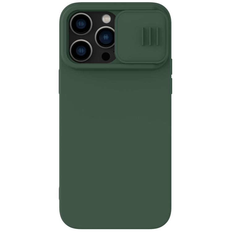 For iPhone 14 Pro Max NILLKIN CamShield Liquid Silicone Phone Case (Dark Green) - iPhone 14 Pro Max Cases by NILLKIN | Online Shopping South Africa | PMC Jewellery | Buy Now Pay Later Mobicred