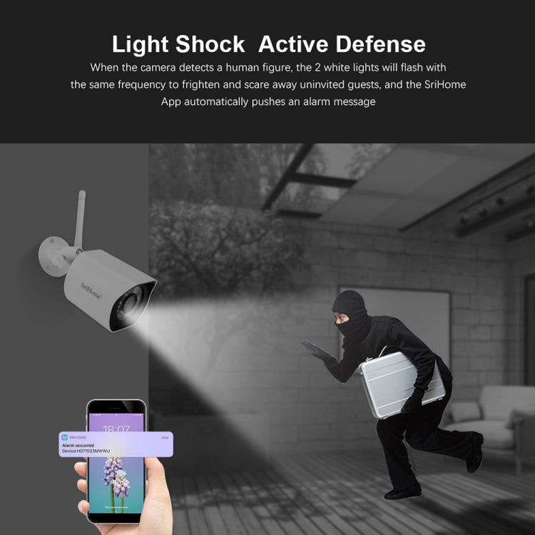 SriHome SH034C 4.0MP AI Humanoid Tracking WiFi Outdoor Surveillance Camera(EU Plug) - Bullet Camera by SriHome | Online Shopping South Africa | PMC Jewellery | Buy Now Pay Later Mobicred