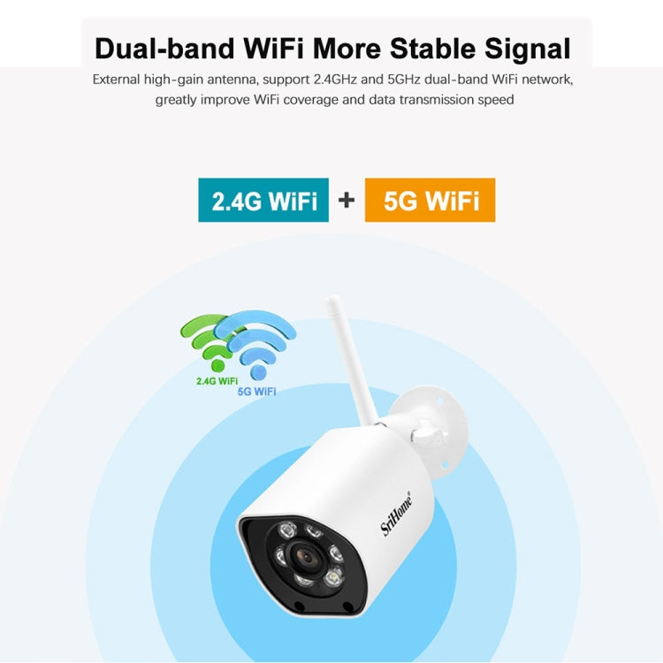 SriHome SH034C 4.0MP AI Humanoid Tracking WiFi Outdoor Surveillance Camera(EU Plug) - Bullet Camera by SriHome | Online Shopping South Africa | PMC Jewellery | Buy Now Pay Later Mobicred