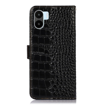 For Xiaomi Redmi A1 Crocodile Top Layer Cowhide Leather Phone Case(Black) - Xiaomi Cases by PMC Jewellery | Online Shopping South Africa | PMC Jewellery