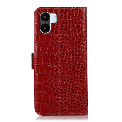 For Xiaomi Redmi A1 Crocodile Top Layer Cowhide Leather Phone Case(Red) - Xiaomi Cases by PMC Jewellery | Online Shopping South Africa | PMC Jewellery