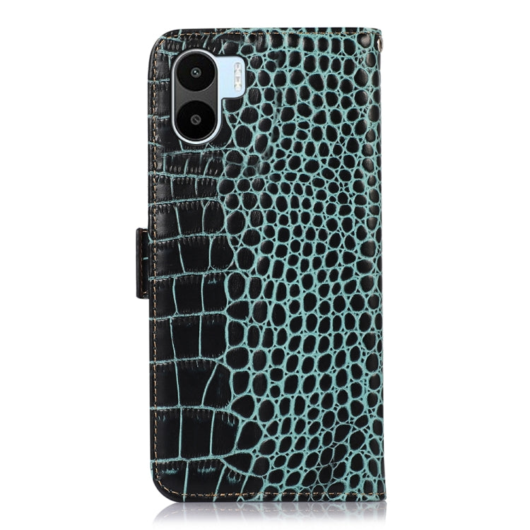 For Xiaomi Redmi A1 Crocodile Top Layer Cowhide Leather Phone Case(Green) - Xiaomi Cases by PMC Jewellery | Online Shopping South Africa | PMC Jewellery