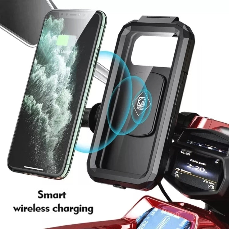 Kewig M18L-A1 Motorcycle / Bicycle Handlebar Wireless Charging Waterproof Box Mobile Phone Holder - Holder by Kewig | Online Shopping South Africa | PMC Jewellery | Buy Now Pay Later Mobicred