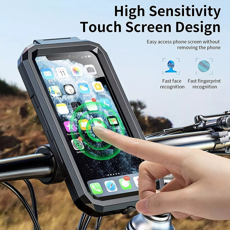 Kewig M18L-A1 Motorcycle / Bicycle Handlebar Wireless Charging Waterproof Box Mobile Phone Holder - Holder by Kewig | Online Shopping South Africa | PMC Jewellery | Buy Now Pay Later Mobicred