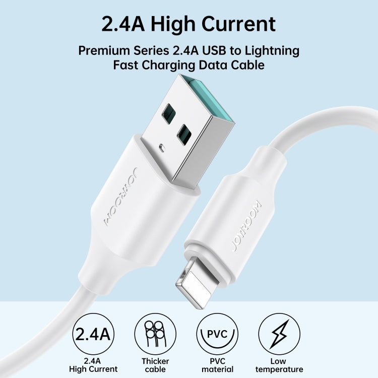 JOYROOM S-UL012A9 2.4A USB to 8 Pin Fast Charging Data Cable, Length:2m(White) - Normal Style Cable by JOYROOM | Online Shopping South Africa | PMC TechLife