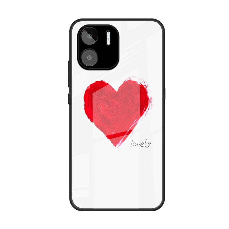 For Xiaomi Redmi A1 4G Colorful Painted Glass Phone Case(Love) - Xiaomi Cases by PMC Jewellery | Online Shopping South Africa | PMC Jewellery