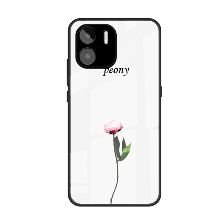 For Xiaomi Redmi A1 4G Colorful Painted Glass Phone Case(A Flower) - Xiaomi Cases by PMC Jewellery | Online Shopping South Africa | PMC Jewellery