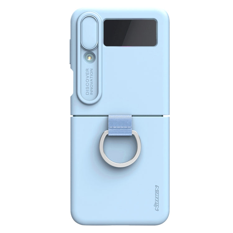 For Samsung Galaxy Z Flip4 5G NILLKIN CamShield Liquid Silicone + PC Full Coverage Case(Blue) - Galaxy Z Flip4 5G Cases by NILLKIN | Online Shopping South Africa | PMC Jewellery | Buy Now Pay Later Mobicred