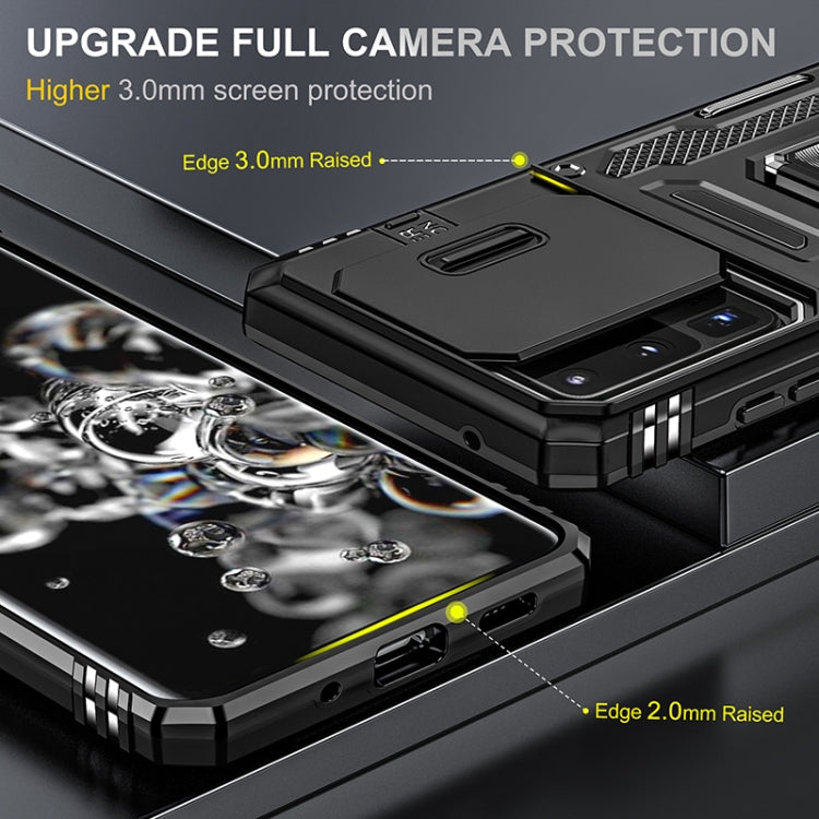 For Samsung Galaxy S20 Ultra Armor PC + TPU Camera Shield Phone Case(Black) - Galaxy Phone Cases by PMC TechLife | Online Shopping South Africa | PMC TechLife | Buy Now Pay Later Mobicred