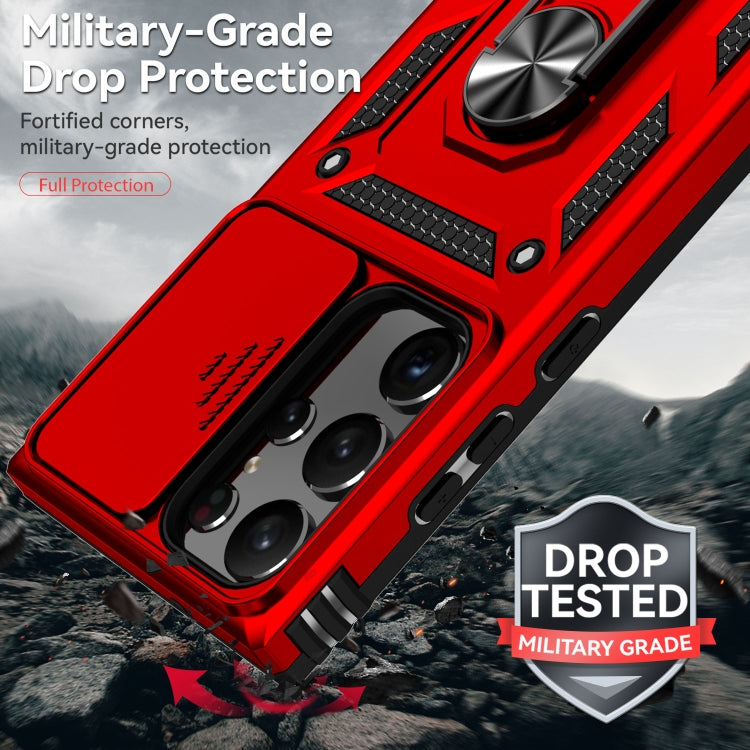 For Samsung Galaxy S23 Ultra 5G Sliding Camshield Holder Phone Case(Red) - free shipping - PMC TechLife - Order now!