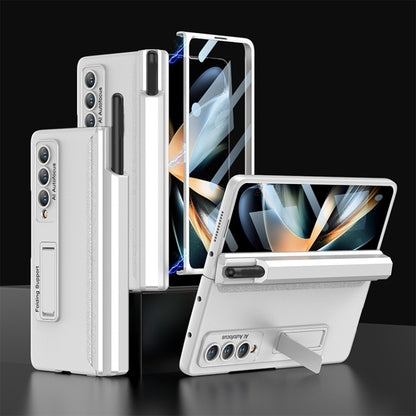 For Samsung Galaxy Z Fold4 GKK Integrated Magnetic Full Coverage Phone Case with Pen Drawer(Silver) - Galaxy Z Fold4 5G Cases by GKK | Online Shopping South Africa | PMC Jewellery