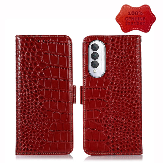 For Xiaomi Redmi A1+ Crocodile Top Layer Cowhide Leather Phone Case(Red) - Xiaomi Cases by PMC Jewellery | Online Shopping South Africa | PMC Jewellery