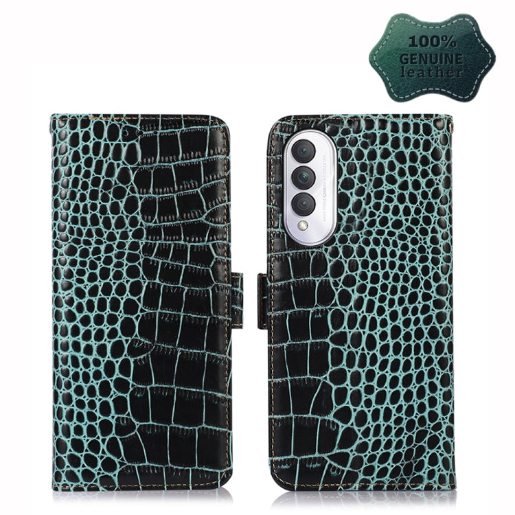 For Xiaomi Redmi A1+ Crocodile Top Layer Cowhide Leather Phone Case(Green) - Xiaomi Cases by PMC Jewellery | Online Shopping South Africa | PMC Jewellery