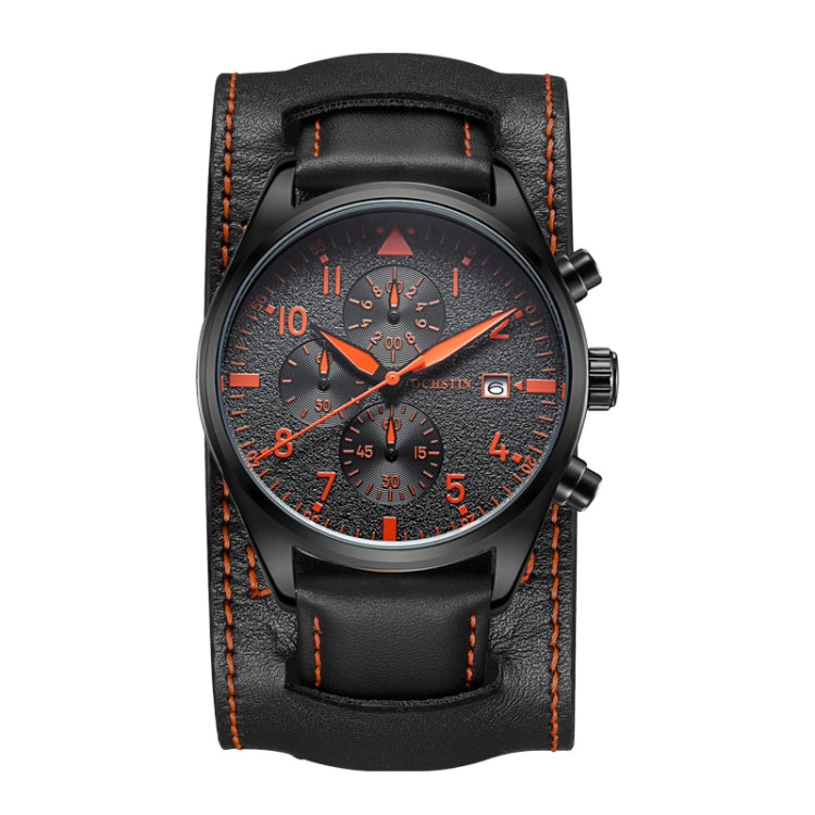 Ochstin 7227 Multifunctional Business Leather Wrist Wrist Waterproof Quartz Watch(Orange+Black) - Leather Strap Watches by OCHSTIN | Online Shopping South Africa | PMC Jewellery | Buy Now Pay Later Mobicred