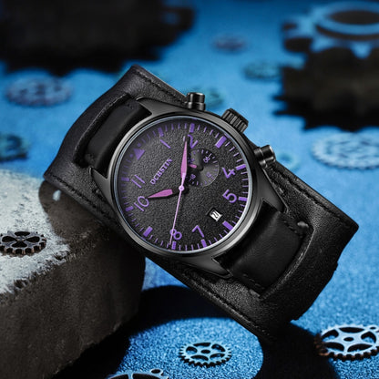 Ochstin 7228 Multifunctional Business Leather Wrist Wrist Waterproof Quartz Watch(Purple) - Leather Strap Watches by OCHSTIN | Online Shopping South Africa | PMC Jewellery | Buy Now Pay Later Mobicred