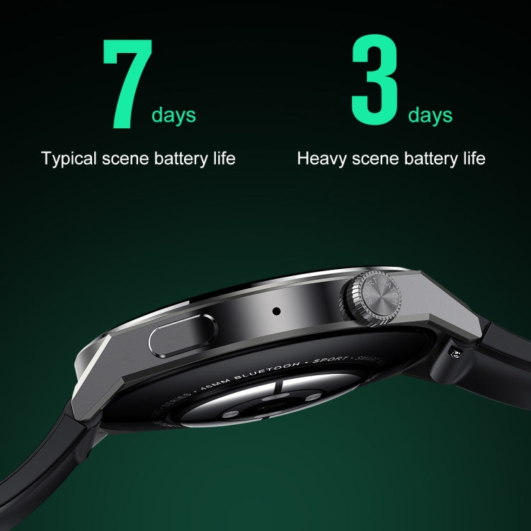 Ochstin 5HK46P 1.36 inch Round Screen Silicone Strap Smart Watch with Bluetooth Call Function(Black+Black) - free shipping - PMC TechLife - Order now!