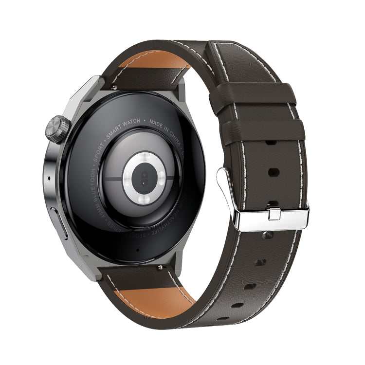 Ochstin 5HK46P 1.36 inch Round Screen Leather Strap Smart Watch with Bluetooth Call Function(Brown) - free shipping - PMC TechLife - Order now!