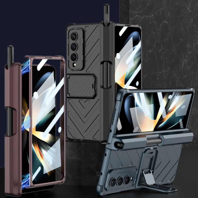 For Samsung Galaxy Z Fold4 GKK Integrated Magnetic Folding Armor Shell with Push Pen Case(Black) - Galaxy Z Fold4 5G Cases by GKK | Online Shopping South Africa | PMC Jewellery