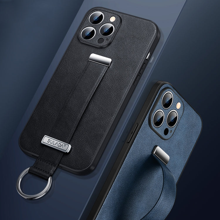 For iPhone 14 Plus SULADA Cool Series PC + Leather Texture Skin Feel Phone Case(Blue) - iPhone 14 Plus Cases by SULADA | Online Shopping South Africa | PMC TechLife | Buy Now Pay Later Mobicred