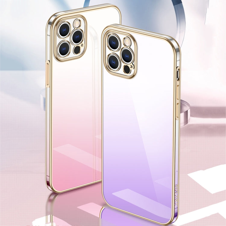 For iPhone 14 Pro SULADA Iridescence Series Plating Transparent Gradient Phone Case(Blue) - iPhone 14 Pro Cases by SULADA | Online Shopping South Africa | PMC Jewellery | Buy Now Pay Later Mobicred