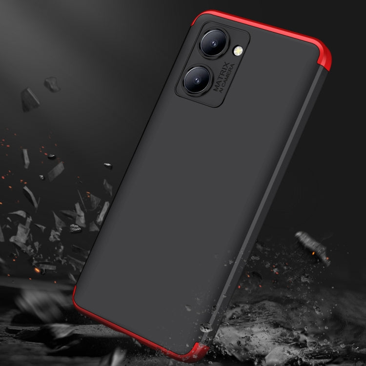 For Realme C33 GKK Three Stage Splicing Full Coverage PC Phone Case(Black Red) - Realme Cases by GKK | Online Shopping South Africa | PMC Jewellery