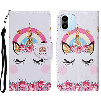 For Xiaomi Redmi A1 Colored Drawing Pattern Leather Phone Case(Crown Unicorn) - Xiaomi Cases by PMC Jewellery | Online Shopping South Africa | PMC Jewellery