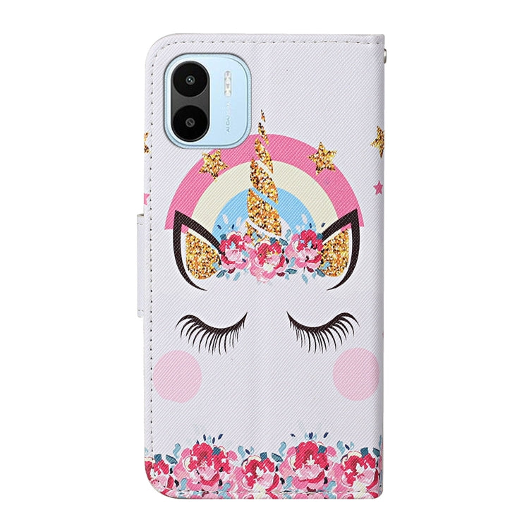 For Xiaomi Redmi A1 Colored Drawing Pattern Leather Phone Case(Crown Unicorn) - Xiaomi Cases by PMC Jewellery | Online Shopping South Africa | PMC Jewellery