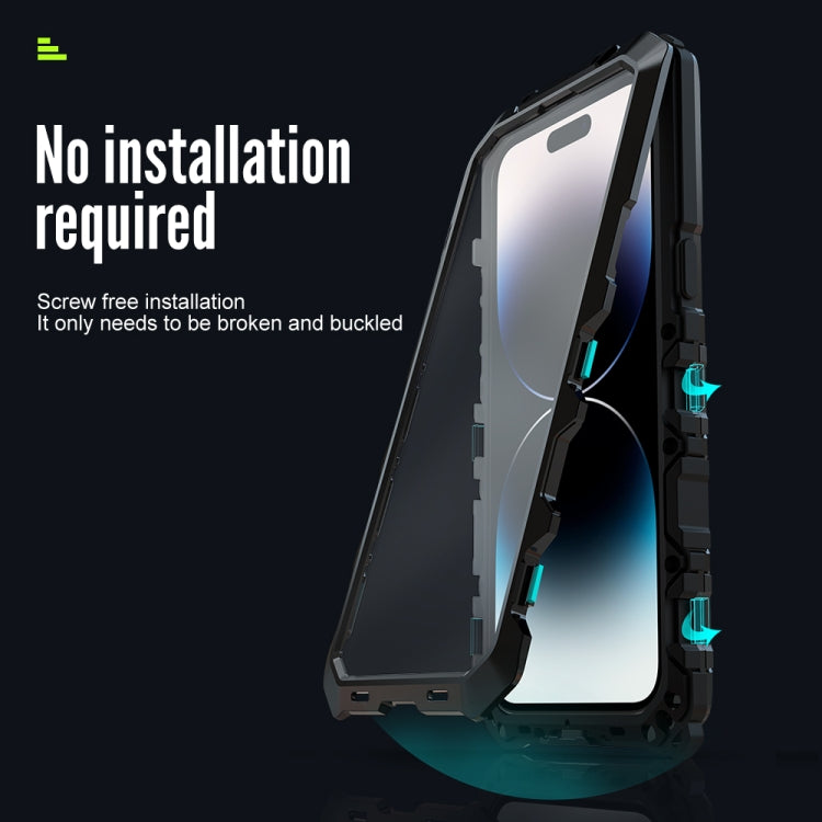 For iPhone 14 Pro Max R-JUST Life Waterproof Dustproof Shockproof Phone Case(Silver) - iPhone 14 Pro Max Cases by R-JUST | Online Shopping South Africa | PMC TechLife | Buy Now Pay Later Mobicred