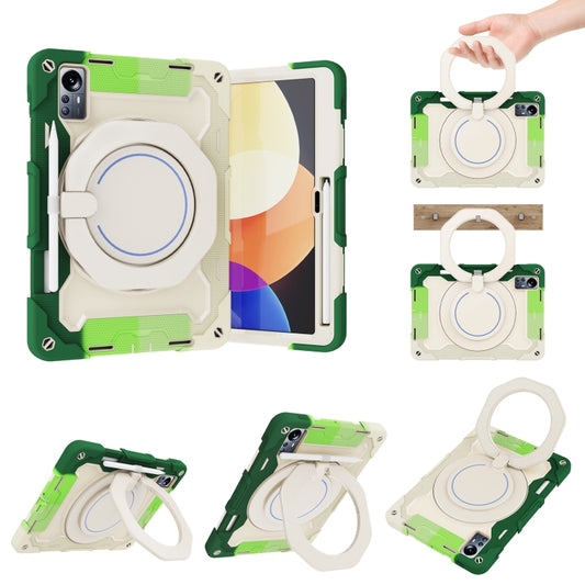 For Xiaomi Pad 5 Pro 12.4 Armor Contrast Color Silicone + PC Tablet Case(Colorful Green) - Mi Pad 5 Pro 12.4 Case by PMC Jewellery | Online Shopping South Africa | PMC Jewellery