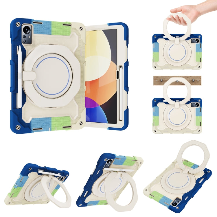 For Xiaomi Pad 5 Pro 12.4 Armor Contrast Color Silicone + PC Tablet Case(Colorful Blue) - Mi Pad 5 Pro 12.4 Case by PMC TechLife | Online Shopping South Africa | PMC TechLife