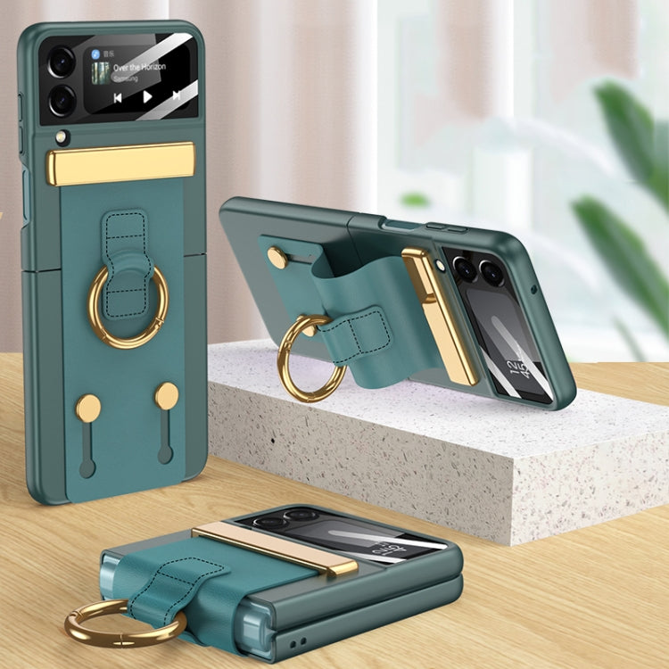 For Samsung Galaxy Z Flip4 GKK Ultrathin Shockproof Phone Case with Ring Holder / Wrist Strap(Green) - Galaxy Z Flip4 5G Cases by GKK | Online Shopping South Africa | PMC Jewellery