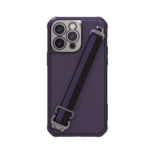 For iPhone 14 Pro Max NILLKIN Full Coverage Phone Case with Wrist Strap(Purple) - iPhone 14 Pro Max Cases by NILLKIN | Online Shopping South Africa | PMC Jewellery | Buy Now Pay Later Mobicred