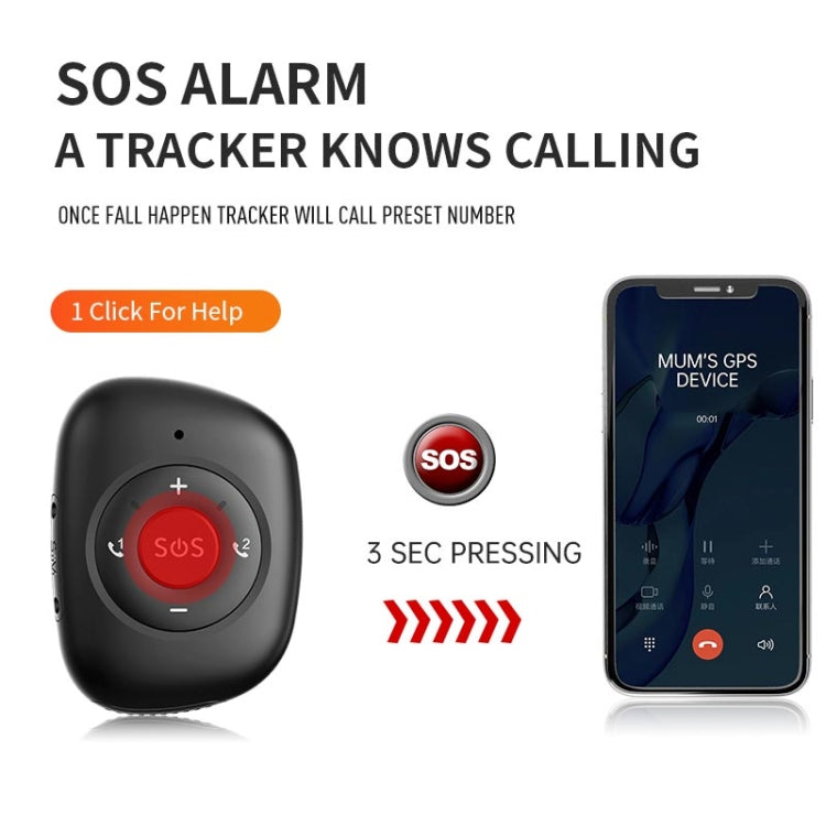 RF-V50 IP67 Waterproof 4G LTE 3G 2G GSM Elderly SOS Button Emergency Alarm GPS Tracker(Black) - Personal Tracker by PMC TechLife | Online Shopping South Africa | PMC TechLife | Buy Now Pay Later Mobicred