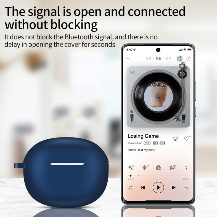 For Realme T100 Wireless Earphone Silicone Protective Case(Midnight Blue) - free shipping - PMC TechLife - Order now!