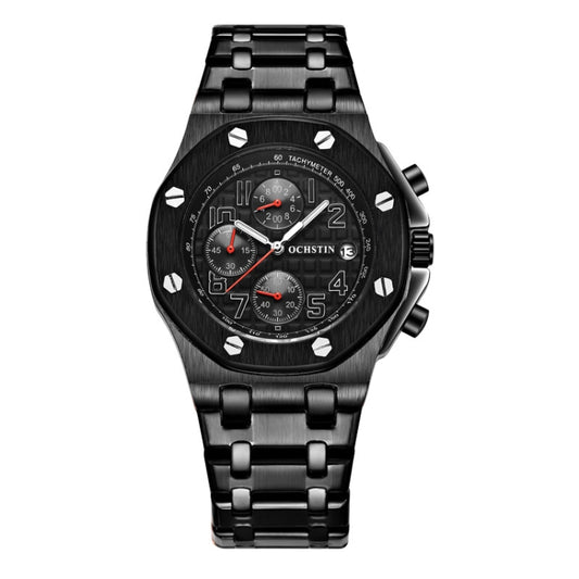 OCHSTIN 6100D Multifunctional Quartz Waterproof Luminous Steel Strap Men Watch(Black 02) - Metal Strap Watches by OCHSTIN | Online Shopping South Africa | PMC Jewellery | Buy Now Pay Later Mobicred