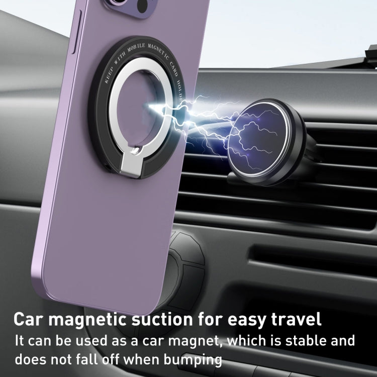 Car Magnetic Dual Axis Ring Phone Holder(Frosted Purple) - Ring Holder by PMC TechLife | Online Shopping South Africa | PMC TechLife