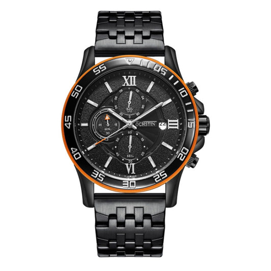 OCHSTIN 7257 Fashion Steel Strap Multifunctional Quartz Men Watch(Black) - Metal Strap Watches by OCHSTIN | Online Shopping South Africa | PMC Jewellery | Buy Now Pay Later Mobicred