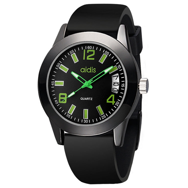 addies MY-1601 Regular Version Silicone Watchstrap Quartz Watch, Support Calendar, Size:S (Green) - Silicone Strap Watches by addies | Online Shopping South Africa | PMC Jewellery | Buy Now Pay Later Mobicred