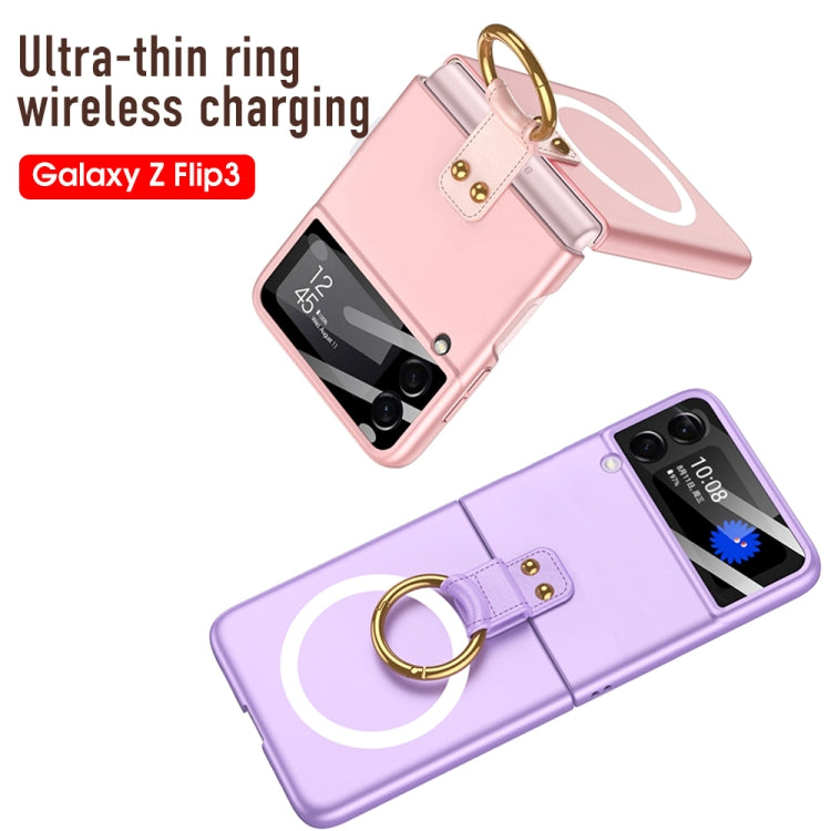 For Samsung Galaxy Z Flip3 5G GKK MagSafe Ultrathin Integrated Shockproof Phone Case with Ring Holder(Purple) - Galaxy Phone Cases by GKK | Online Shopping South Africa | PMC Jewellery | Buy Now Pay Later Mobicred