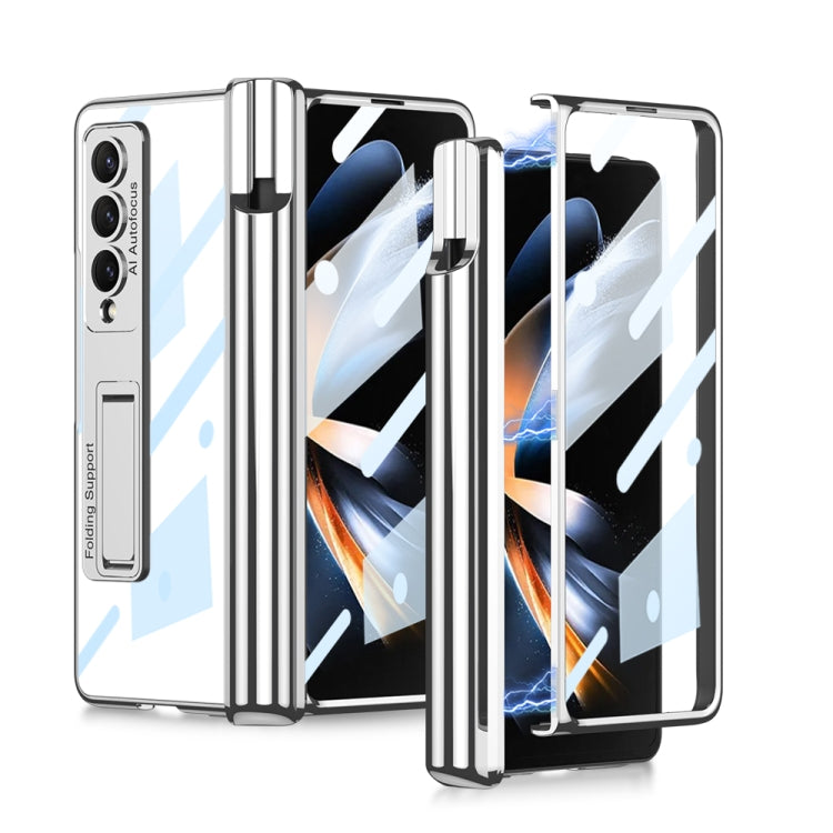 For Samsung Galaxy Z Fold4 GKK Magnetic Fold Hinge Shockproof Phone Case with Pen Slots(Silver) - Galaxy Z Fold4 5G Cases by GKK | Online Shopping South Africa | PMC Jewellery