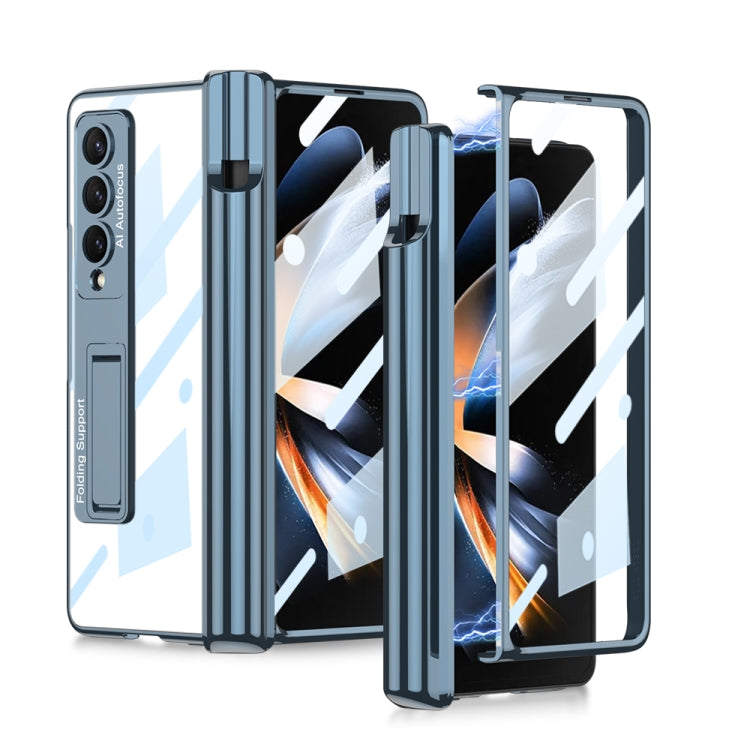 For Samsung Galaxy Z Fold4 GKK Magnetic Fold Hinge Shockproof Phone Case with Pen Slots(Blue) - Galaxy Z Fold4 5G Cases by GKK | Online Shopping South Africa | PMC Jewellery | Buy Now Pay Later Mobicred