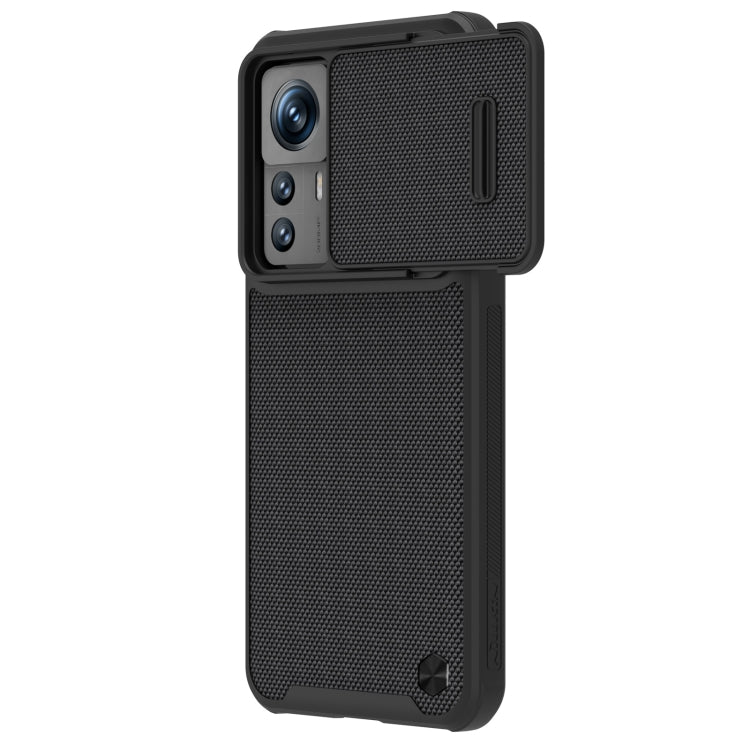 For Xiaomi 12T Pro NILLKIN 3D Textured Camshield PC + TPU Phone Case(Black) - Xiaomi Cases by NILLKIN | Online Shopping South Africa | PMC Jewellery | Buy Now Pay Later Mobicred